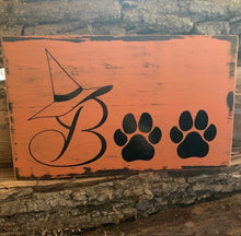 Load image into Gallery viewer, Halloween Boo Sign Pet Themed Fall Decorations with Paw Prints by Heartfelt Giver - Heartfelt Giver