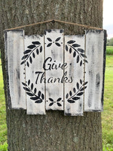Load image into Gallery viewer, Give Thanks Sign for Fall Rustic Farmhouse Decorations Wood Home Decor - Heartfelt Giver