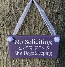 Load image into Gallery viewer, Dog Owner Door Decor No Soliciting Dog Sleeping Home Entry Signage - Heartfelt Giver