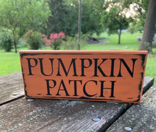 Load image into Gallery viewer, Fall Pumpkin Patch Primitive Rustic Sign - Heartfelt Giver