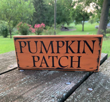 Load image into Gallery viewer, Fall Pumpkin Patch Primitive Rustic Sign - Heartfelt Giver