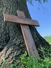 Load image into Gallery viewer, Wood Cross Wood Decor Natural Handcrafted Stained Wood Art by Heartfelt Giver - Heartfelt Giver