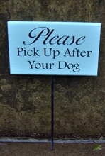 Load image into Gallery viewer, Please Pick Up After Dog Wood Vinyl Stake Sign Pet Supplies No Dog Poop Sign Dog Wood Sign Dog Sign Outdoor Sign Yard Art Dog Lover Gift - Heartfelt Giver