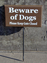 Load image into Gallery viewer, Beware of Dog Please Keep Gate Closed Wood Yard Stake Sign - Heartfelt Giver