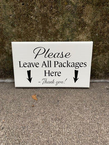 Please Leave Packages Here Wood Door Sign - Heartfelt Giver