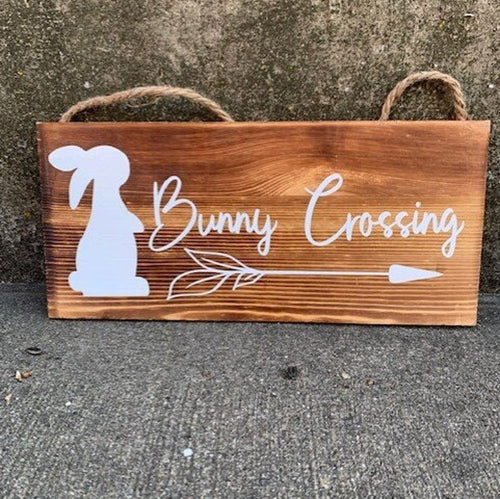 Bunny Crossing Sign Spring Home Accent Decor - Heartfelt Giver