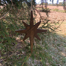Load image into Gallery viewer, Christmas Star Wood Tree Ornament Natural Handmade Gift