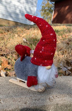 Load image into Gallery viewer, Winter Gnome Christmas Sledding Decoration for Table Shelf or Holiday Tree - Heartfelt Giver