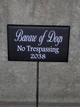 Load image into Gallery viewer, Beware Of Dogs No Trespassing Wood Vinyl Stake Rod Sign House Number Address Porch Yard Garden Private Residence Do Not Disturb USA Made - Heartfelt Giver