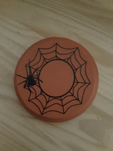 Load image into Gallery viewer, Halloween Spider Web Wooden Candle Mat Vinyl Design Halloween Holiday Table Decor Home Decor Holder Orange Black Day Of Dead Party Supplies - Heartfelt Giver