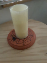 Load image into Gallery viewer, Halloween Spider Web Wooden Candle Mat Vinyl Design Halloween Holiday Table Decor Home Decor Holder Orange Black Day Of Dead Party Supplies - Heartfelt Giver