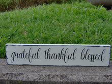 Load image into Gallery viewer, Distressed Rustic Home Decor Grateful Thankful Blessed Wood Sign Vinyl Gathering  Country Farmhouse Market Shabby Chic Primitive Porch Sign - Heartfelt Giver