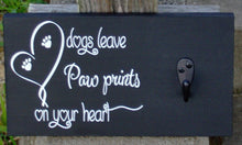 Load image into Gallery viewer, Dog Leash Holder Sign Collar Wall Hanger Dog Leaves Paw Prints Hearts Wood Vinyl Sign Pet Supplies Dog Decor Dog Lover New Dog Mom Gift Art - Heartfelt Giver
