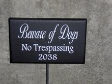 Load image into Gallery viewer, Beware Of Dogs No Trespassing Wood Vinyl Stake Rod Sign House Number Address Porch Yard Garden Private Residence Do Not Disturb USA Made - Heartfelt Giver