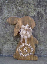 Load image into Gallery viewer, Spring Bunny Rabbit Easter Wood Vinyl Sign Door Hanger - Heartfelt Giver