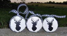 Load image into Gallery viewer, Deer Head Ornaments Distressed Wood Vinyl Christmas Tree Christmas July Holiday Rustic Farmhouse Wooden Ornaments Home Decoration Gifts  Art - Heartfelt Giver