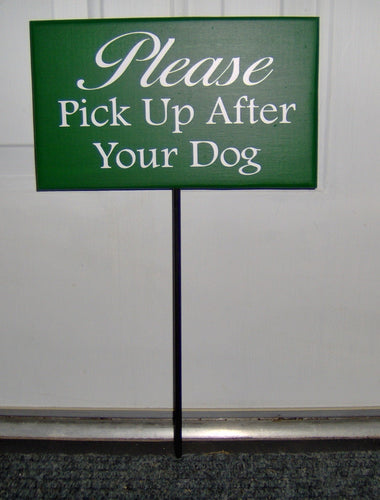 Please Pick Up After Dog Wood Vinyl Stake Sign Pet Supplies No Dog Poop Sign Dog Wood Sign Dog Sign Outdoor Sign Yard Art Dog Lover Gift - Heartfelt Giver