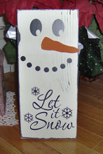 Load image into Gallery viewer, Winter Door Decor Let It Snow Snowman Wood Vinyl Wall Hanging Sign - Heartfelt Giver