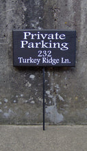 Load image into Gallery viewer, Private Parking Address Sign Wood Vinyl Stake Sign House Number Reserved Driveway Signs Yard Sign Outdoor Sign Parking Sign Wood Sign Art - Heartfelt Giver