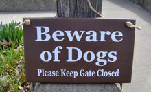 Load image into Gallery viewer, Beware of Dogs Please Keep Gate Closed Wood Vinyl Signs Gate Pet Supplies Dog Owner Gift Exterior Outdoor Signs Everyday Custom Yard Signs - Heartfelt Giver