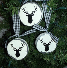 Load image into Gallery viewer, Reindeer Ornaments Distressed Wood Vinyl Christmas Tree Christmas July Holiday Rustic Farmhouse Wooden Ornaments Home Decoration Gifts  Art - Heartfelt Giver
