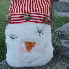 Load image into Gallery viewer, Snowman Primitive Plush With Rusty Bells Rustic Wreath Decor Centerpiece Decor Door Swag Attachment Christmas Crafts Supplies Embellishment - Heartfelt Giver