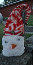 Load image into Gallery viewer, Snowman Primitive Plush With Rusty Bells Rustic Wreath Decor Centerpiece Decor Door Swag Attachment Christmas Crafts Supplies Embellishment - Heartfelt Giver