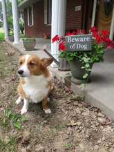 Load image into Gallery viewer, Beware of Dog Wood Vinyl Stake Sign Plaque Gray Yard Sign Porch Sign Outdoor Sign Garden Decoration Security Gray Yard Decor Dog Lover Gift - Heartfelt Giver