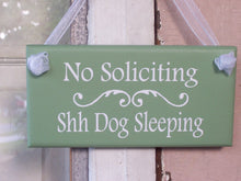 Load image into Gallery viewer, No Soliciting Shh Dog Sleeping Sign Wood Vinyl Sign Do Not Disturb Security Sign Pet Supplies Dog Sign Dog Decor Dog Lover Gift Porch Sign - Heartfelt Giver