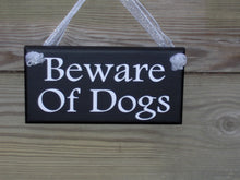 Load image into Gallery viewer, Beware of Dogs Wood Sign Vinyl Security Pet Supplies Door Hanger Outdoor Gate Sign Porch Wall Hanging Entry Door Dogs Sign Family Pet Sign - Heartfelt Giver