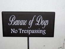 Load image into Gallery viewer, Beware Of Dogs No Trespassing Wood Vinyl Yard Stake Sign Home Yard Sign Yard Decor Porch Sign Garden Security Pet Supplies Guard Dog Sign - Heartfelt Giver