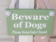 Load image into Gallery viewer, Beware of Dogs Please Keep Gate Closed Wood Vinyl Signs Gate Pet Supplies Dog Owner Gift Exterior Outdoor Signs Everyday Custom Yard Signs - Heartfelt Giver