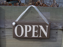 Load image into Gallery viewer, Open Sign Closed Wood Vinyl Sign Two Sided Whimsical Country Brown  Door Hanger Wall Hanging Business Sign Office Supplies Grand Opening - Heartfelt Giver