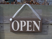 Load image into Gallery viewer, Open Sign Closed Wood Vinyl Sign Two Sided Whimsical Country Brown  Door Hanger Wall Hanging Business Sign Office Supplies Grand Opening - Heartfelt Giver