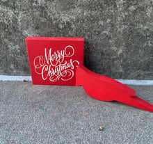 Load image into Gallery viewer, Christmas Sign and Cardinal Wood Sign with Wooden Cutout Decor - Heartfelt Giver