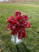 Load image into Gallery viewer, Snowflake Winter Bow for Wreath Lantern Centerpiece Mantel Garland - Heartfelt Giver