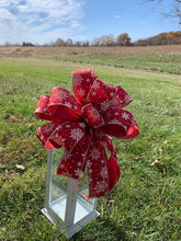 Load image into Gallery viewer, Snowflake Winter Bow for Wreath Lantern Centerpiece Mantel Garland - Heartfelt Giver