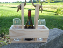 Load image into Gallery viewer, Wine Caddy Carrier Unpainted Unfinished Select Pine Board - Heartfelt Giver