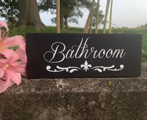 Bathroom Door Hanger or Wall Hanging Directional Signage for the Home or Business - Heartfelt Giver