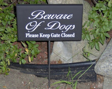 Load image into Gallery viewer, Beware of Dogs Please Keep Gate Closed Wood Exterior Yard Stake Sign - Heartfelt Giver