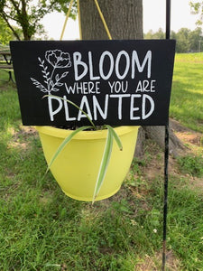 Wood Sign Bloom Where You Are Planted Home Decor or Inspirational Gardener Gift - Heartfelt Giver