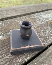 Load image into Gallery viewer, Primitive candle holder for taper candles.  Decorative item as a table home decor accent.  You can even ad your own candle ring for an added decorative touch. 