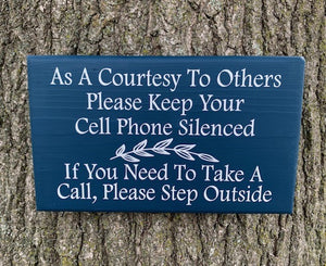 Please Silence Phones Office Wall Hanging - Heartfelt Giver