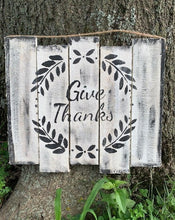 Load image into Gallery viewer, Give Thanks Sign for Fall Rustic Farmhouse Decorations Wood Home Decor - Heartfelt Giver