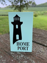 Load image into Gallery viewer, Home Port Lighthouse Sign Nautical Decor