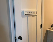 Load image into Gallery viewer, La Toilette Wood Vinyl French Country Bathroom Block Door Sign Decor - Heartfelt Giver