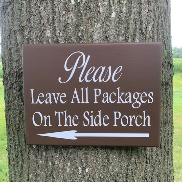 Custom Packages Sign for Deliveries with Arrow Home or Business Decor ...