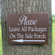 Entrance Home Delivery Sign for Packages that provides direction for deliveries. 