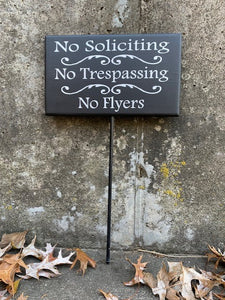 Yard Signs No Soliciting Trespassing Flyers