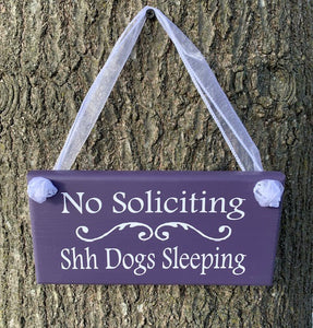 Dog Owner Door Decor No Soliciting Dog Sleeping Home Entry Signage - Heartfelt Giver